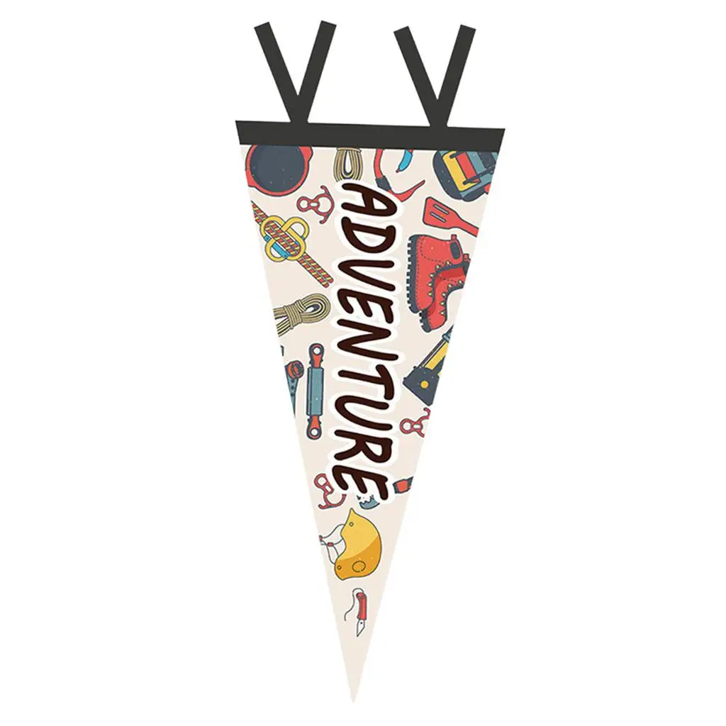 Outdoor Pennant Fabric Banner Hiking Backpacking Fishing Lawn Yard Backyard Garland Birthday Bunting Flags Wedding