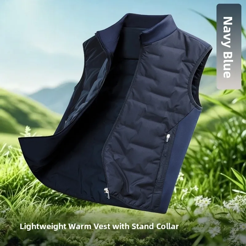 

Peir Cardin Мужской пуховый жилет Легкий воротник-стойка Спорт на открытом воздухе Jaet Du Feather Теплый модный Busin Casual