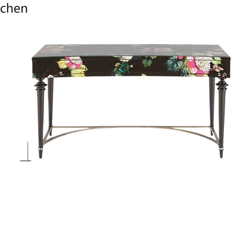 

YFY simple modern painted study desk writing desk computer desk multi-purpose solid wood dresser
