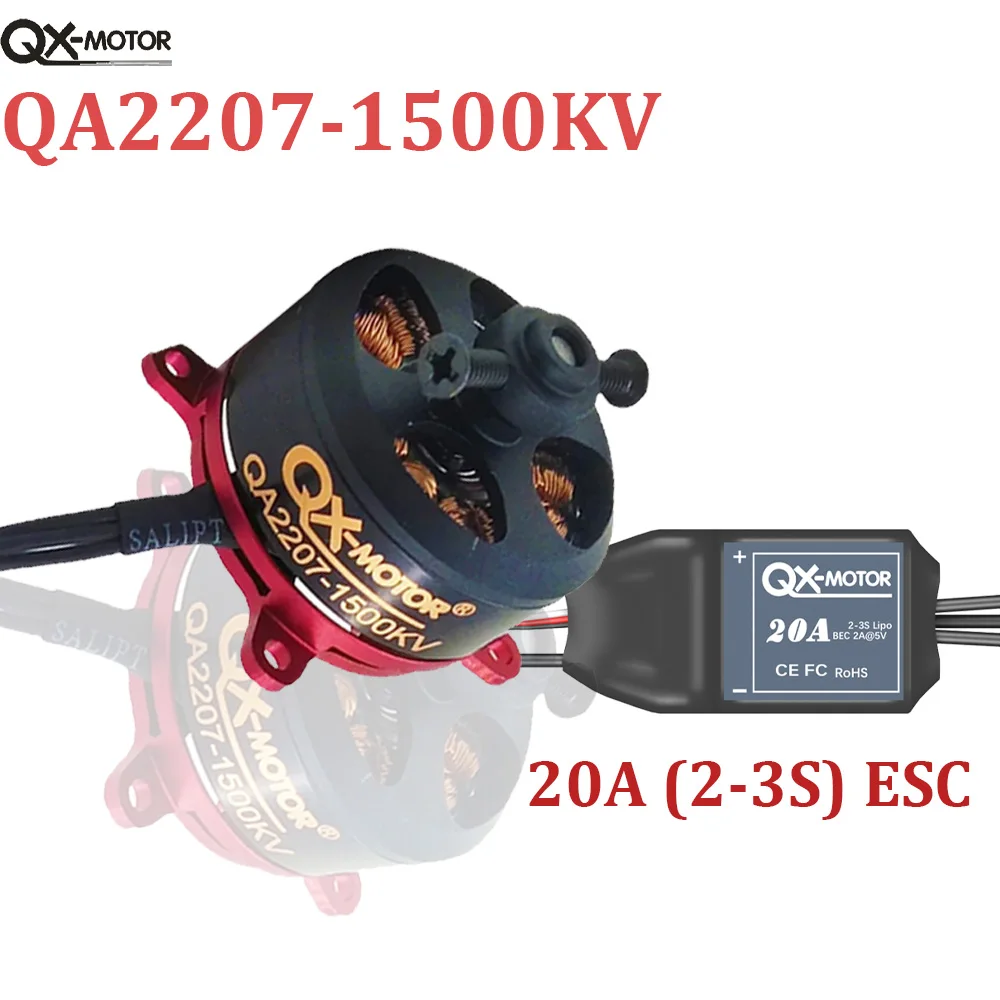 QX-Motor QA2207 1500KV Brushless Motor 2-3S Lipo With 20A ESC For F3P RC Fixed-wing Aeroplane Airplane