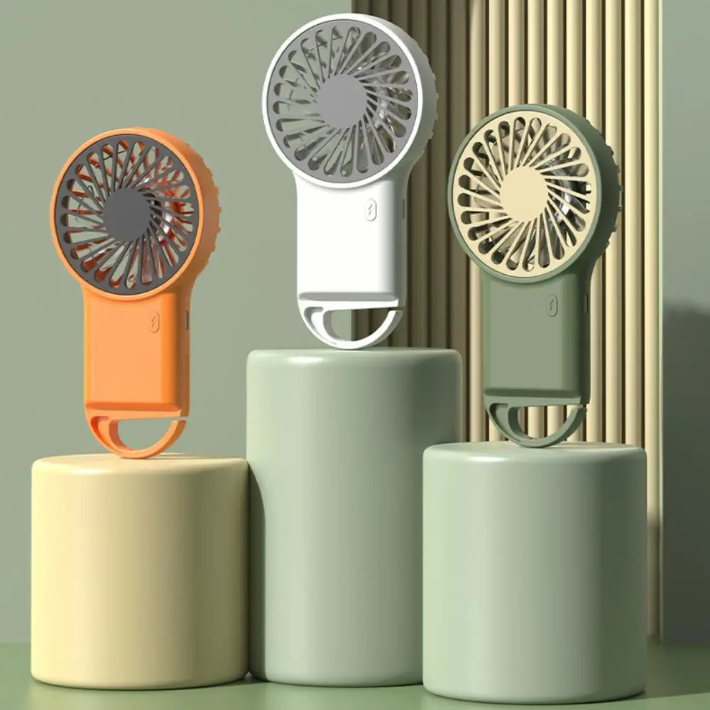 Neuer faltbarer Handventilator mit USB-Ladefunktion, Cartoon-Design und Haken – ideal für Wanderungen, Outdoor-Aktivitäten und das Büro.