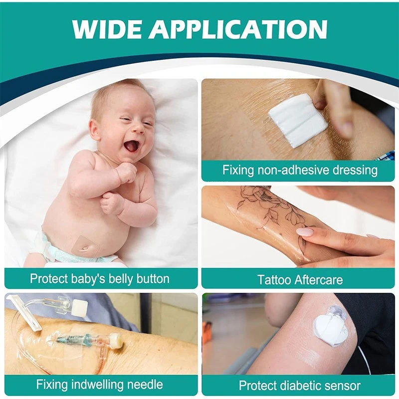 

60PCS Large Size PU Clear Waterproof Protective Film Post-op Accessory Fit Tattoo Wounds & Indwelling Venous Needle Fixation