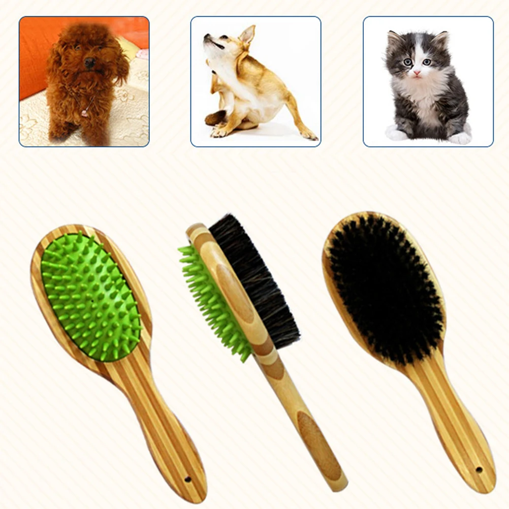 

Dog Grooming Brush Pet Dog Pin Bristle Brush for Long and Short Hair Double Sided Pet Brush for Cat Dog Bath and Massage