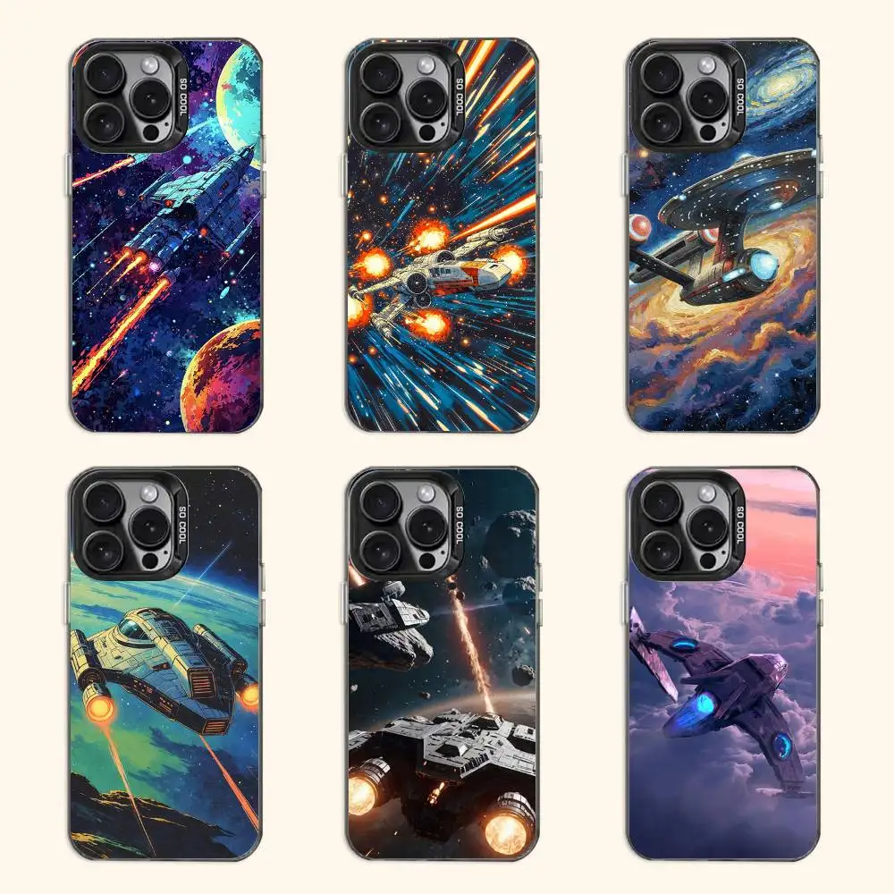 

Futuristic Spaceship Case for iPhone 11 12 13 14 15 16 17 Pro Max XS X XR Cover