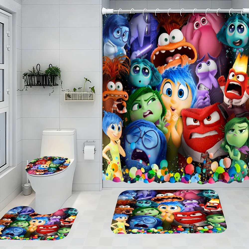

Disney Brainstorming Bathroom Four-piece Set - Avant-garde Waterproof Shower Curtain, creating a complete bathroom kit