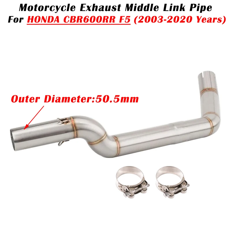 

Slip On For HONDA CBR600RR F5 CBR 600RR 2003 2004 - 2018 2019 2020 Motorcycle Exhaust Modifed Escape System Middle Link Pipe