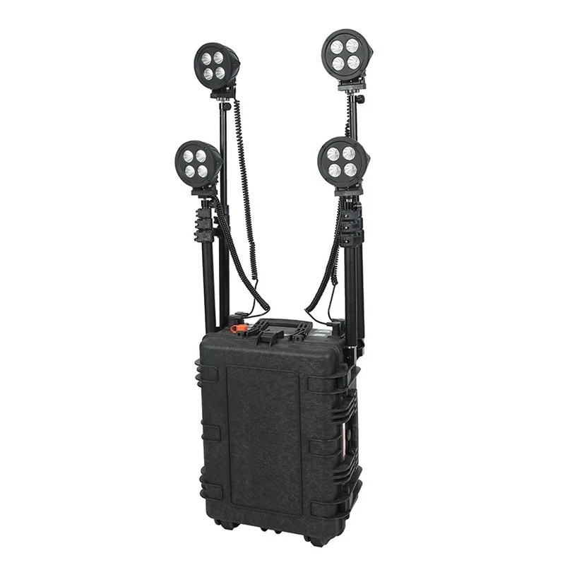 

Portable mobile lighting system, portable lighting box lamp for flood control and emergency repair
