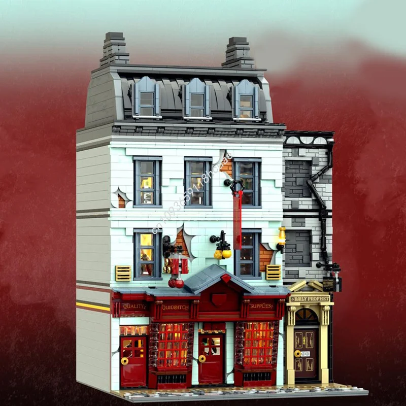 

4312pcs MOC Diagon Alley Quality Q Supplies Daily Prophet Modular Harry Construction Building Block Christmas Gift for Kids