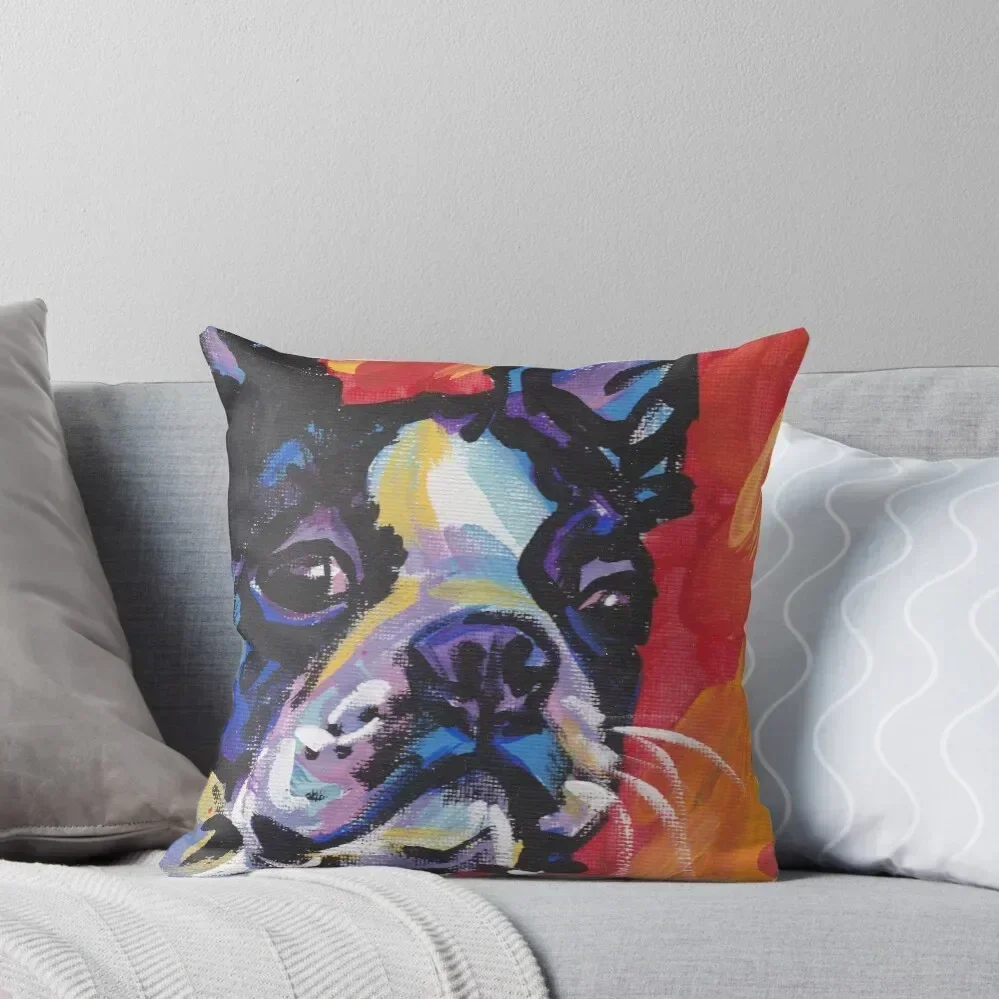 

Boston Terrier Bright colorful pop dog art Throw Pillow Sofa Covers For Living Room ornamental pillows pillow