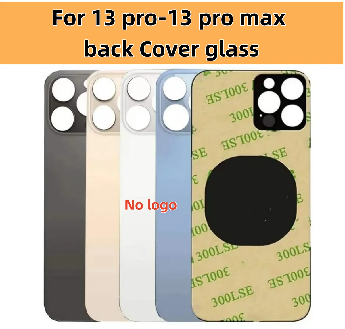 Back Glass For iPhone 13 Pro-13 Pro Max Back Cover Glass Fast Replacement Housing Battery Cover Big Hole Rear Glass with glue