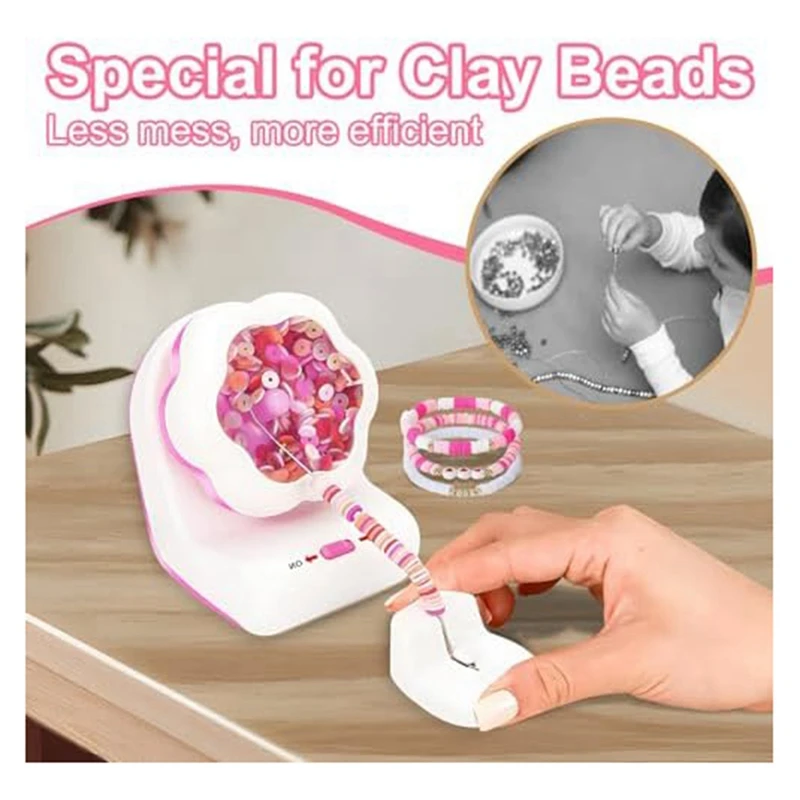 Electric Clay Bead Spinner Set Automatic Bead Spinner Set For Jewelry Making With 2 Beading Needles For DIY Crafts