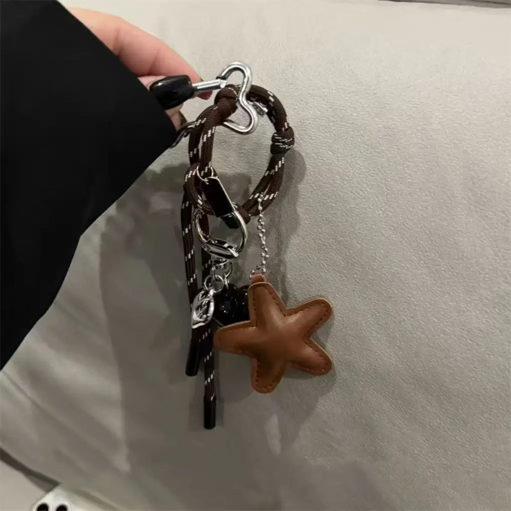 

Новый креативный сплошной цвет со звездой любви, альпинистская ручная веревка, брелок для ключей, сумка, подвеска, декоративный браслет для наушников, веревка