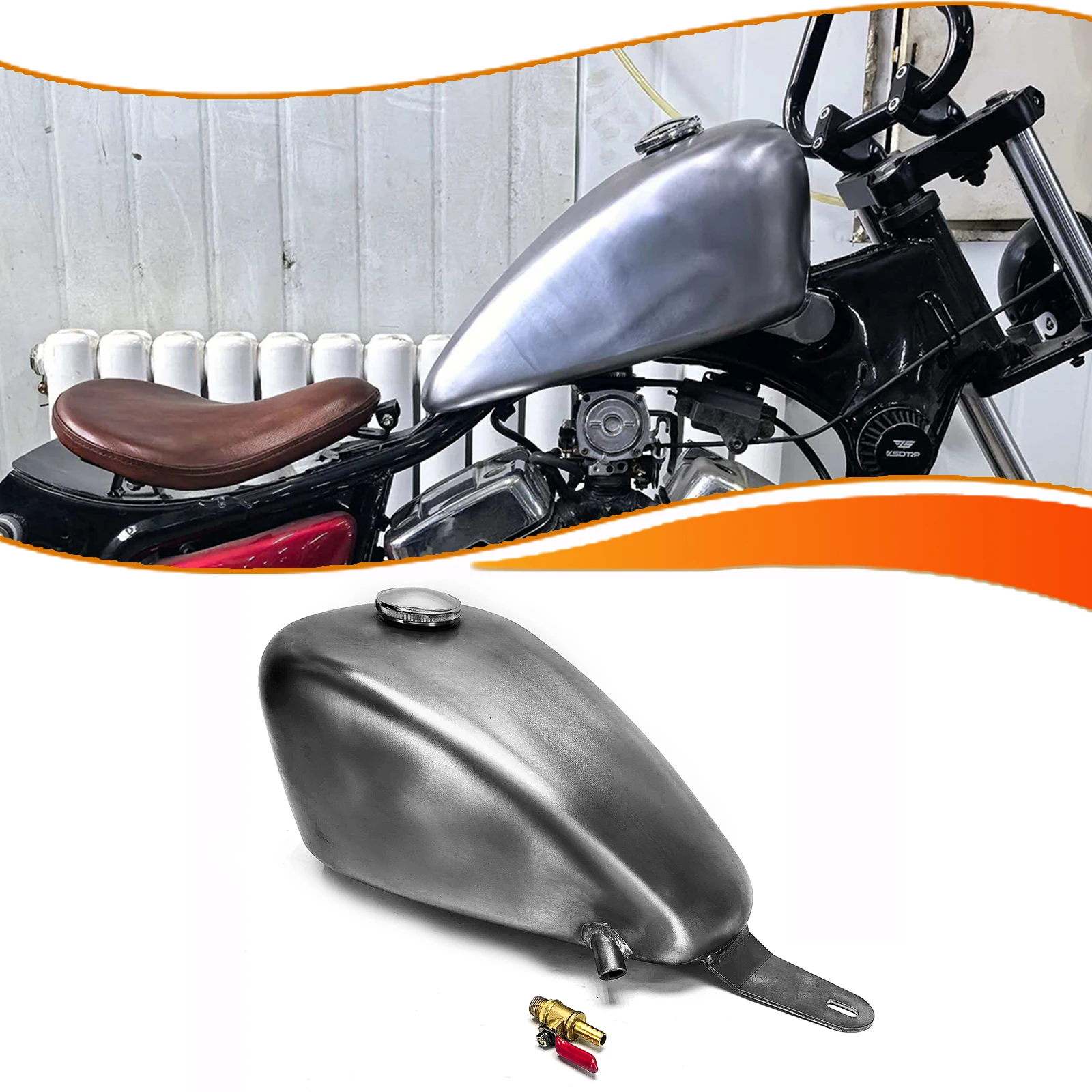 Motorcycle Petrol Gas Fuel Tank Can Replacement For Yamaha XV250