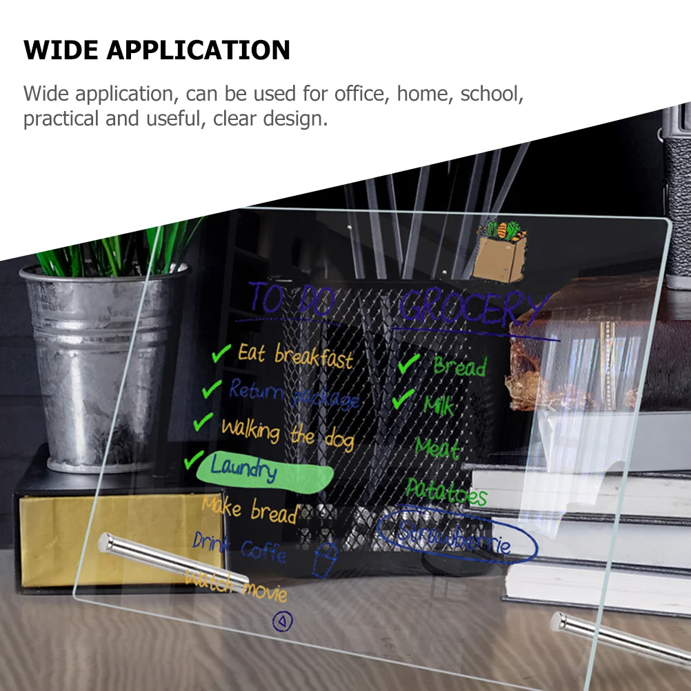 Clear Dry Erase Board Whiteboard Standing Double Sided Office Acrylic Writing Desk Work Memo Multi-function