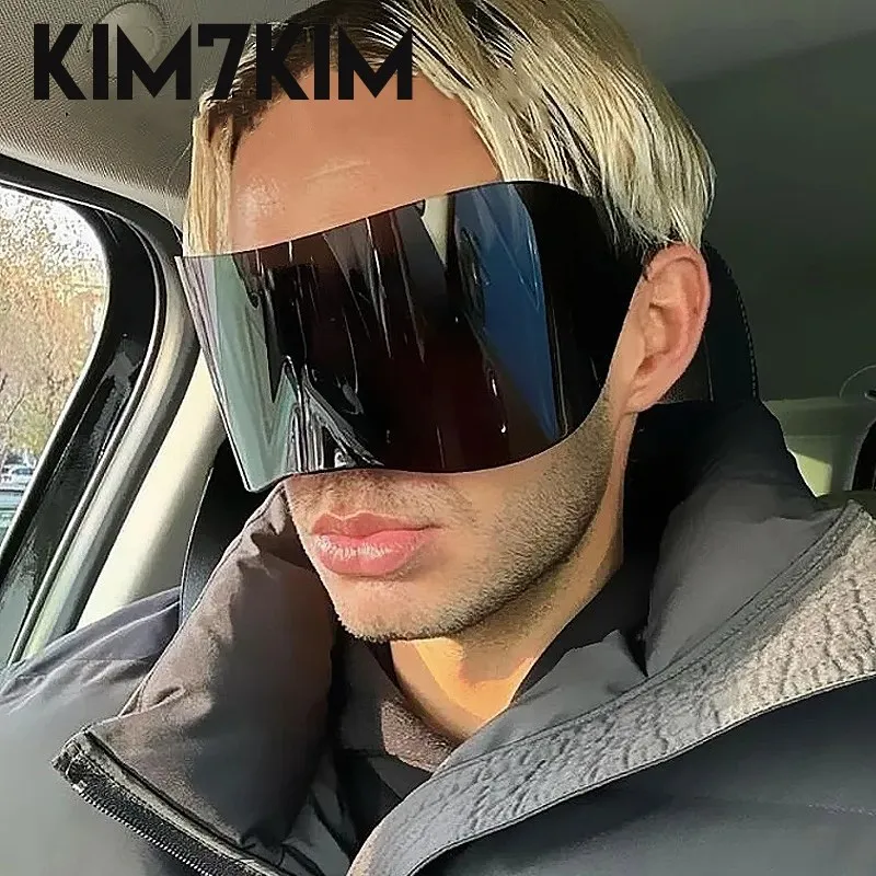 Y2k sportowe okulary przeciwsłoneczne kobiet 2023 luksusowe marki modne punkowe okulary przeciwsłoneczne dla mężczyzn w stylu Retro 2000 owijane wokół futurystycznych okularów przeciwsłonecznych