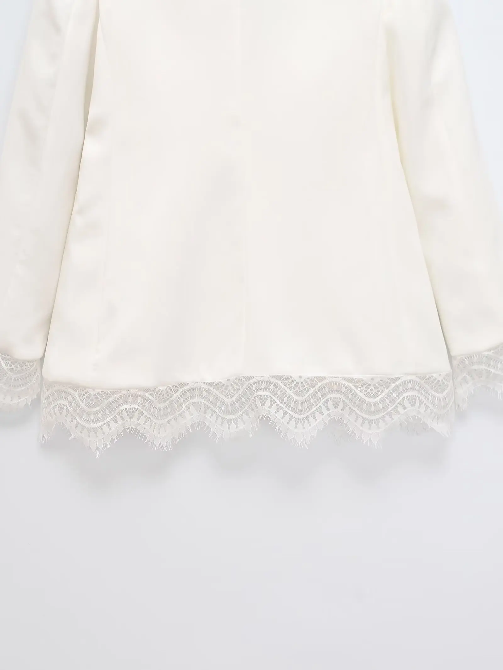 KONDALA Damen-Pendler-Blazer mit Spitzenbesatz, elegant für Dinner, Cocktailparty, schmal geschnitten, 2026 Frühherbst, trendiger High-Street-Blazer – Detail 4