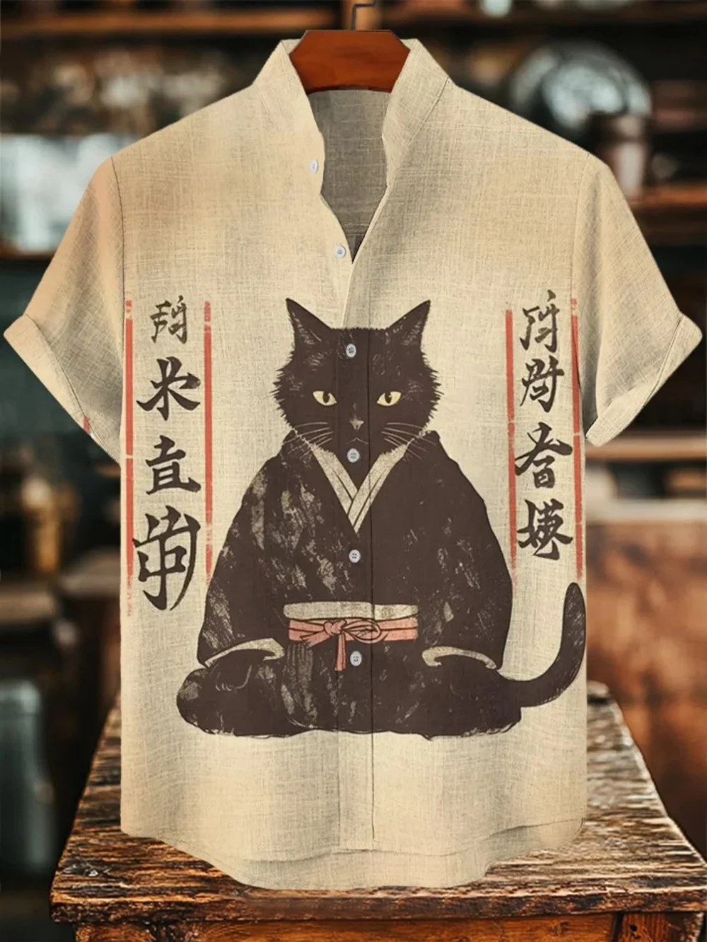 قميص كتان رجالي مقاس كبير يسمح بمرور الهواء بطباعة زهور ثلاثية الأبعاد وأكمام قصيرة كاجوال لقضاء عطلة الشاطئ للارتداء اليومي في هاواي