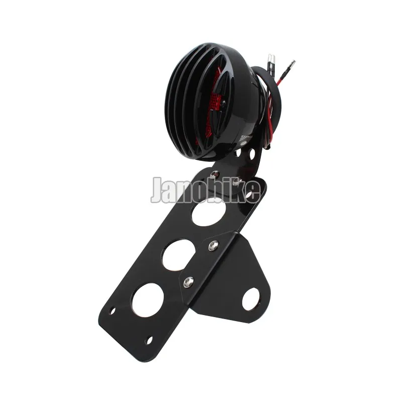 Soporte de placa de matrícula de luz trasera de motocicleta, montaje lateral, compatible con Harley Sportsters Bobber Honda Yamaha