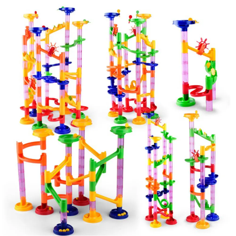 

1Set DIY Assembled Marble Track Blocks Creative Educational Labyrinth Pipe Run Set Railway Construction Block
