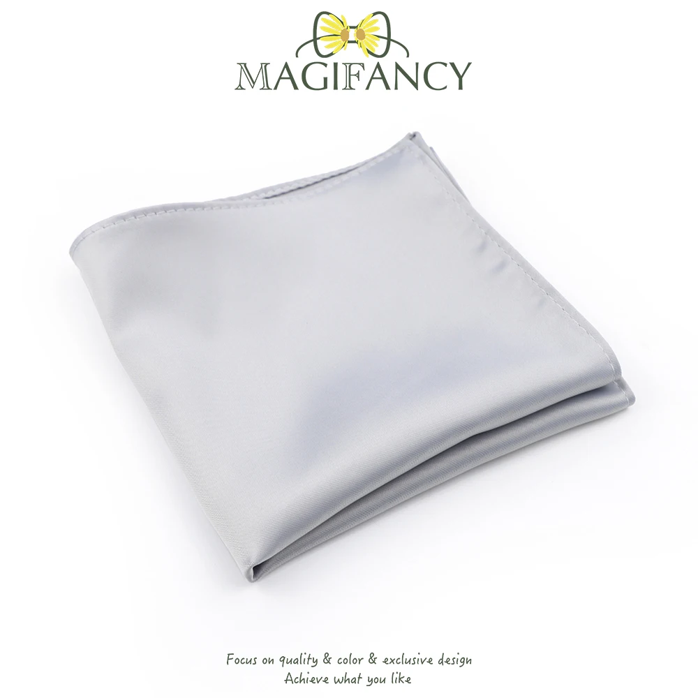 MAGIFANCY 40 ألوان الصلبة ماتي منديل الأعلى الساخن البوليستر جيب مربع حكيم الأزرق الوردي الرمادي الرجال بدلة الزفاف الإكسسوارات هدية