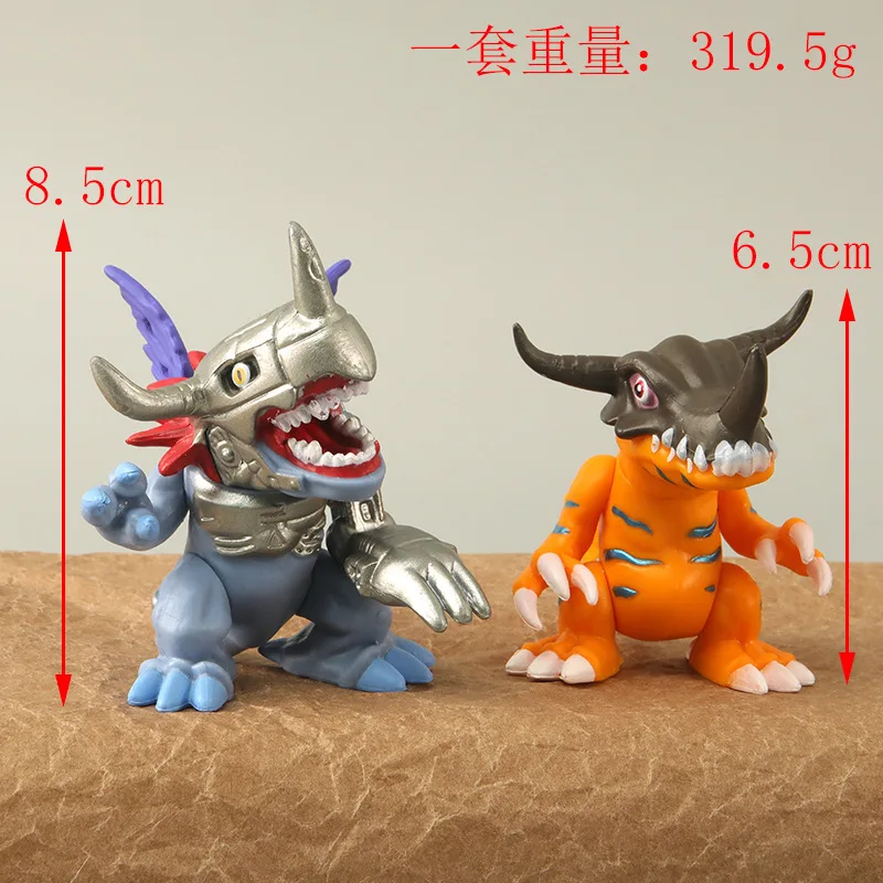 Digimon Adventure Q Version Angoramon Jellymon Gacha Poromon Mugendramon Greymon Hawkmon Metal Action Figure Model Ornaments