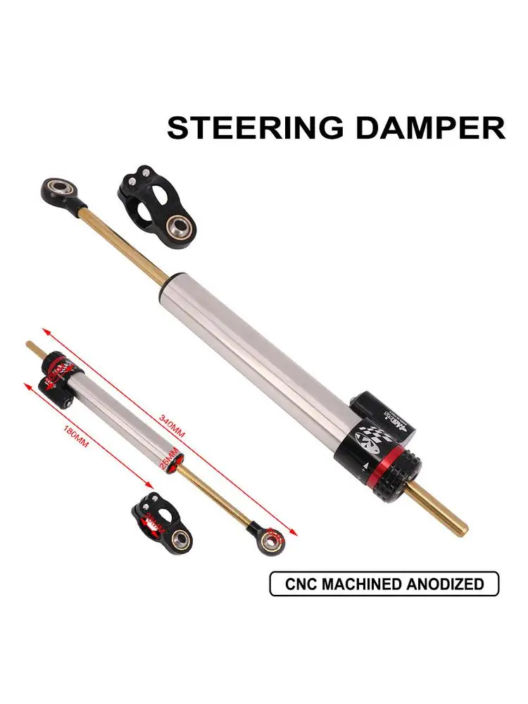 AliExpress JFGRACING Motorcycles Parts Adjustable Damper Steering Stabiliz 250 345mm steering stabilizer for Honda Kawasaki Street Bike Durable