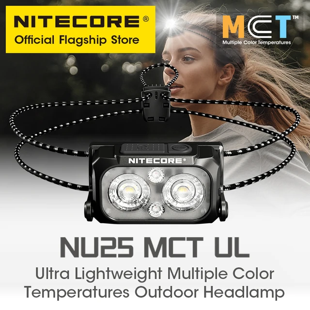 Nitecore nu25 mct ul USB-C farol recarregável múltiplas temperaturas de cor farol para trilha corrida trekking mochilão