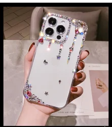Xiaomi Redmi용 라인석 전화 케이스, 13C, 12C, 13R, 노트 11, 13, 12 Pro Plus, 글리터, 럭셔리 다이아몬드 블링 커버