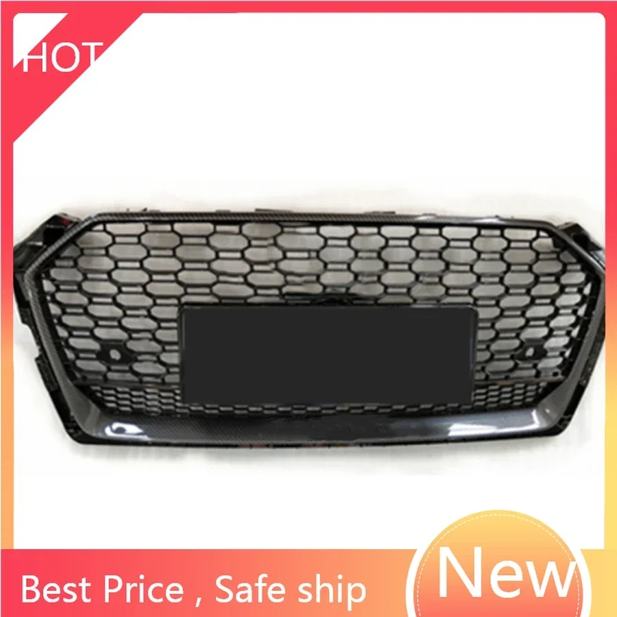 Carbon Style For RS5 Style Front Sport Hex Mesh Honeycomb Hood Grill Black for Audi A5/S5 B9 2017-2019 car accessories fast ship