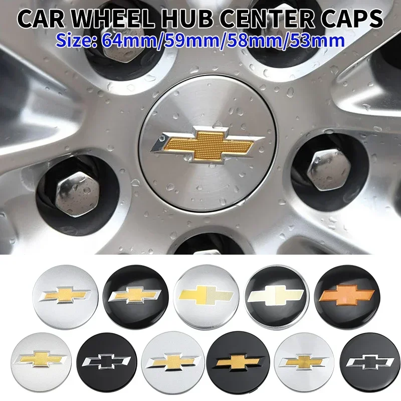 4 Uds 53mm 58mm 59mm 64mm llantas de rueda de coche tapas de cubo central cubierta para Chevrolet Silverado Cavalier Equinox RS Trailblazer Spark