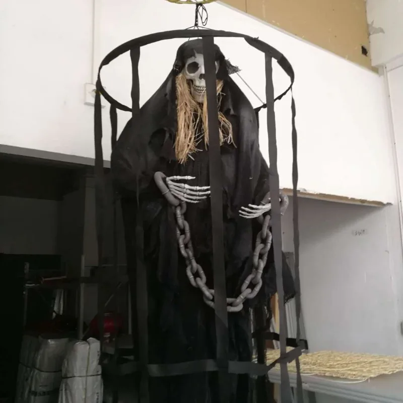 

Halloween new cage ghost large hanging ghost bar haunted house secret room decoration props supplies