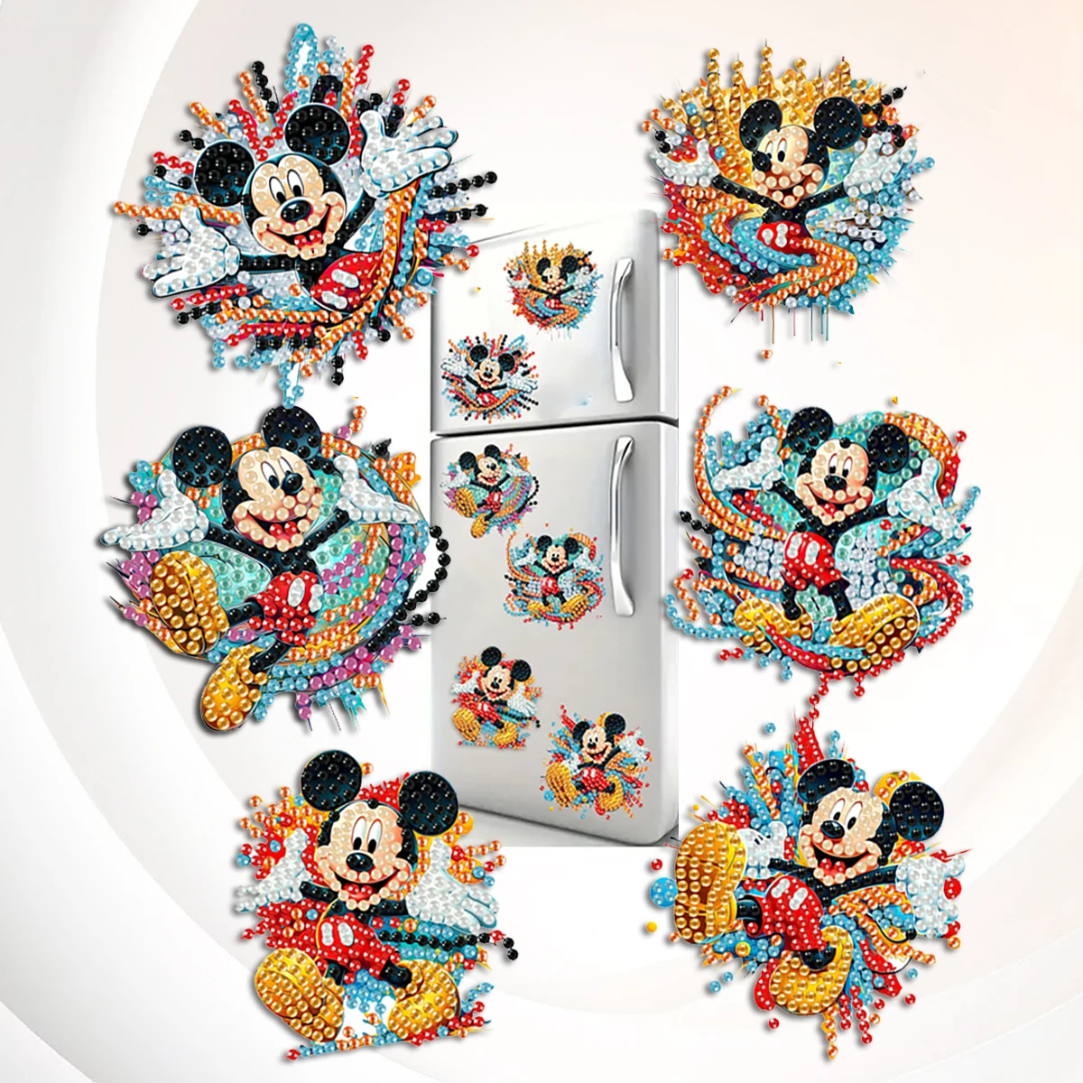 

Mickey Minnie 5-6pcs DIY Diamond Painting Fridge Magnet Magnetic Cartoon Character Ornament Souvenirs New Arrival