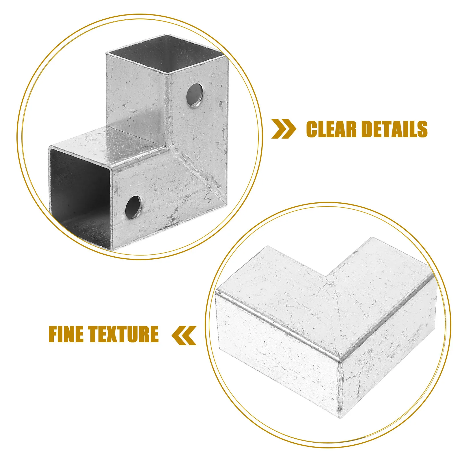 Zinc Alloy Square Tube Connector No Welding Easy Install Straight Through Two Way Three Way Pipe Fitting for Guardrails Shelving