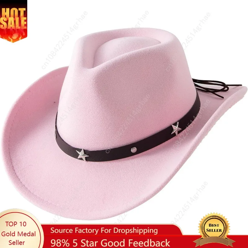 

Lanzom Kids Girls Boys Cowboy Cowgirl Hat with Buckle Belt Toddlers Felt Western Hat