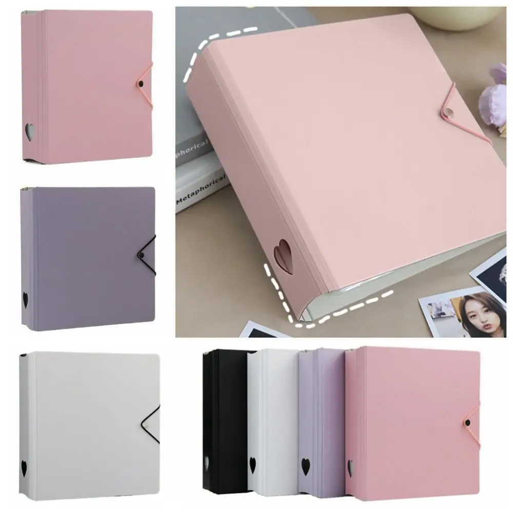 

A5 Photocard Collecting Candy Color Four-box Grid Binder Photo Cards with Baffle Plate Kawaii Kpop Idol Photo Album