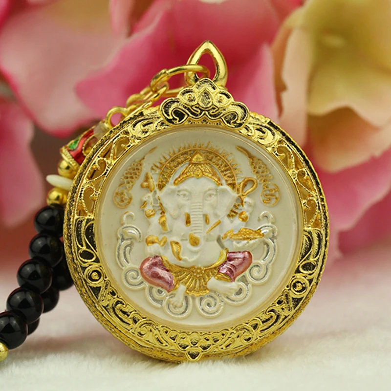 جنوب شرق آسيا تايلاند إله الثروة الفيل غانيش معبد البوذية جلب الحظ المال حسن الحظ بوذا بطاقة تميمة #4