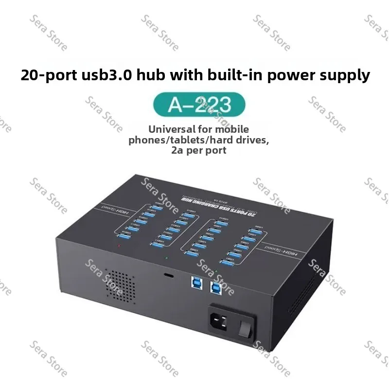A-223 industrial grade 20 ports USB3.0 hub mobile phone tablet brush charging cable length can be selected