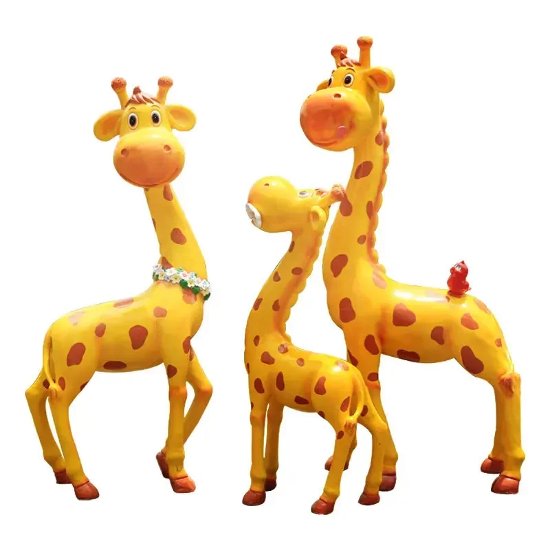 

Cartoon giraffe sculpture FRP kindergarten shopping mall landscape animal ornament outdoor garden beauty decoration