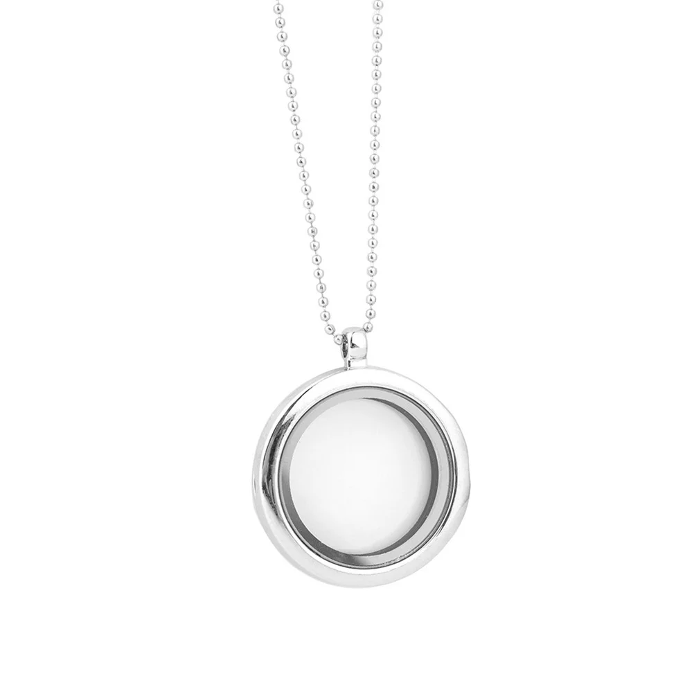 

2Pcs Round Necklace Pendant DIY Alloy Glass Charms for Women Unique Pendant Parts Craft Supplies Photo Locket Fun Handmade Gift