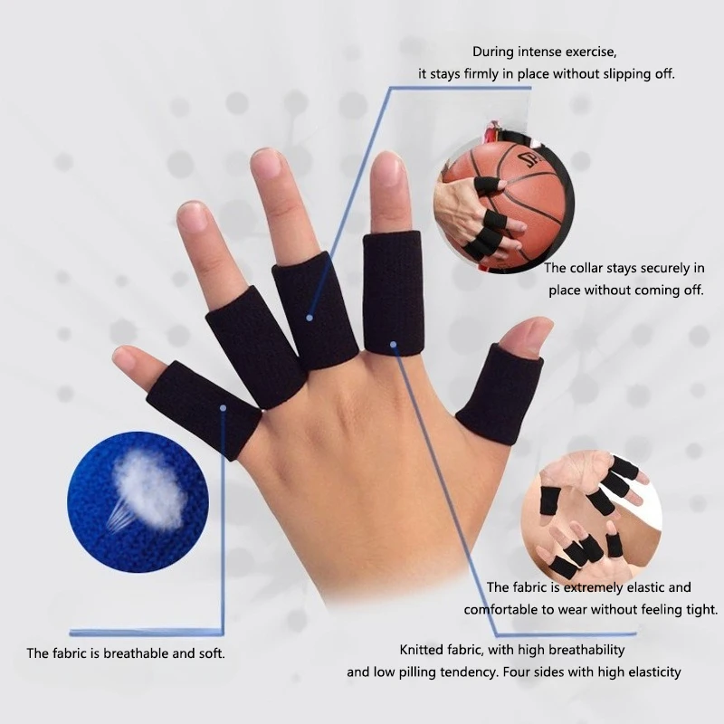 10Pcs  Finger Joint Protection Sleeves for Exercise and Fitness Training Martial Arts Protective Gear Basketball Protective Gear
