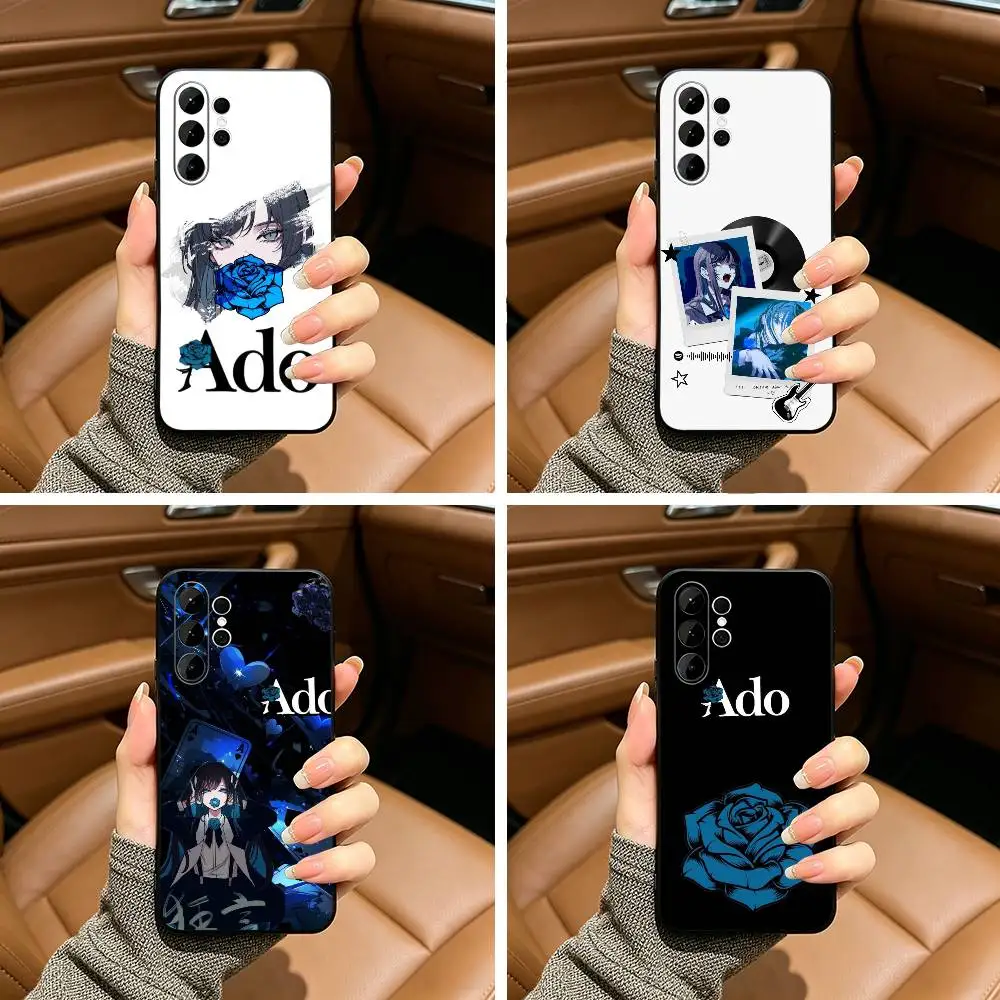 Anonymous Singer  Ado - Kyogen Soft Silicone Case for Samsung S25, S24, S21, S22, S23, S30, Ultra, S20, Plus, FE, Lite-Black