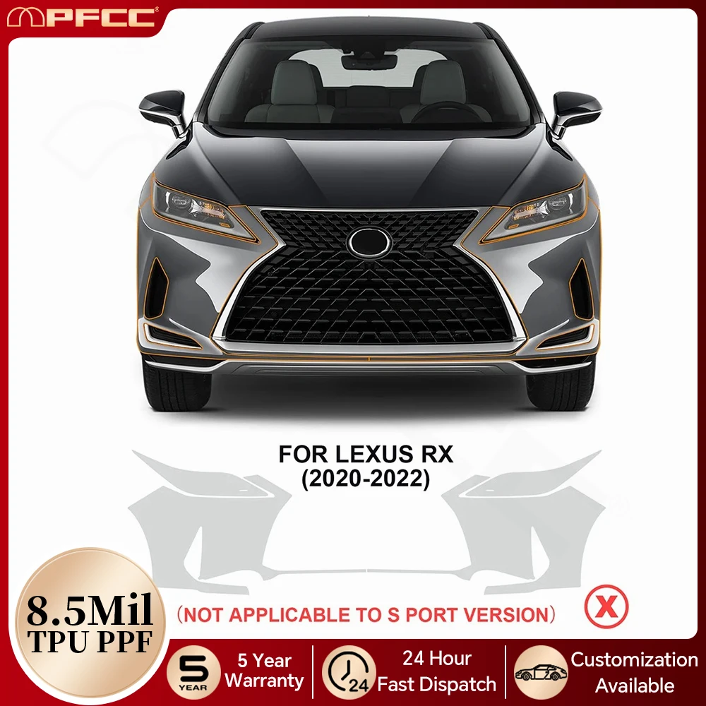 Pre-cut PPF For Lexus RX 2020-2022 TPU Paint Protection Film Car Body Anti-scratch Clear Bra Resistant Repairable Invisible Kit