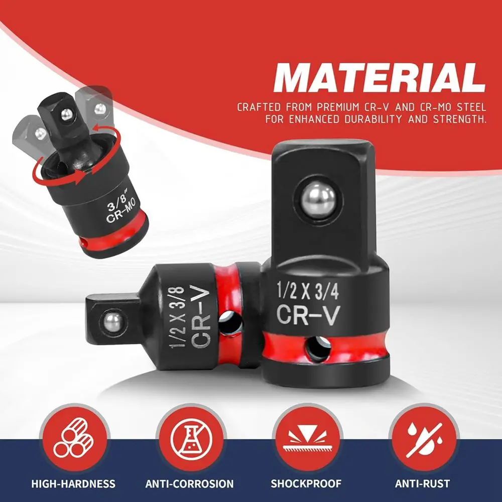 A77K 11-Piece Impact Socket Adapter Set-Impact Rated Drill Socket Adapters&Extensions,1/4