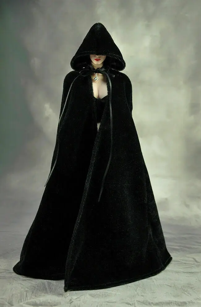 1/6 Scale Purple Long Cloak Hooded Cape Model for 12