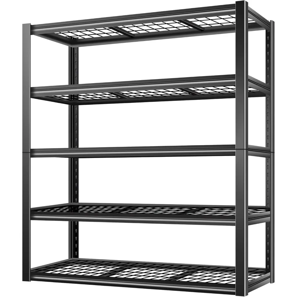 

48" W Garage Shelving 3000 LBS, 72" H x 18" D Storage Shelves, 5-Tier Industrial Heavy Duty Storage Shelves, Steel Shelving wit