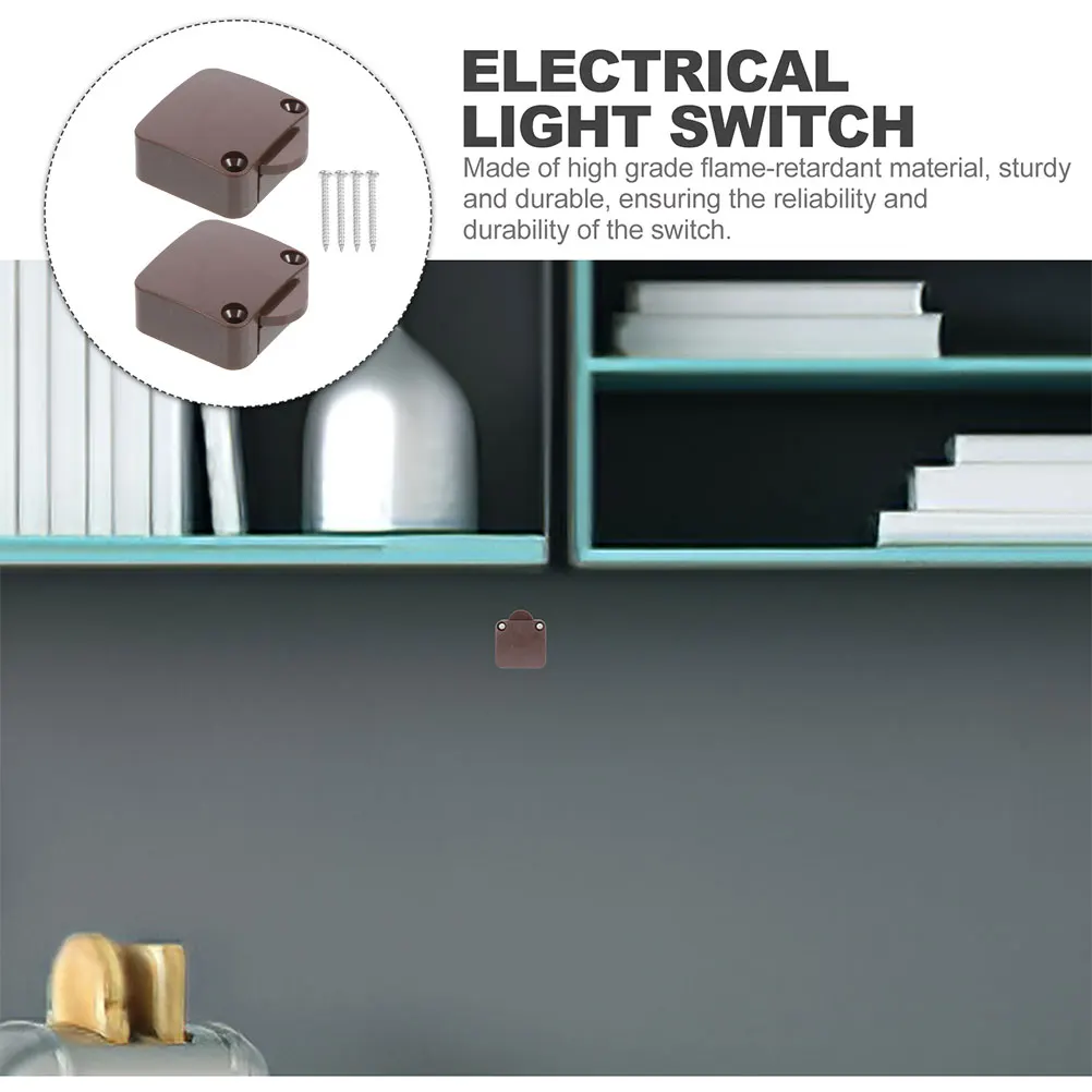 

2 Pcs Door Light Switch Cabinet Touch Switches Wardrobe Lights for Closets Invisible Copper