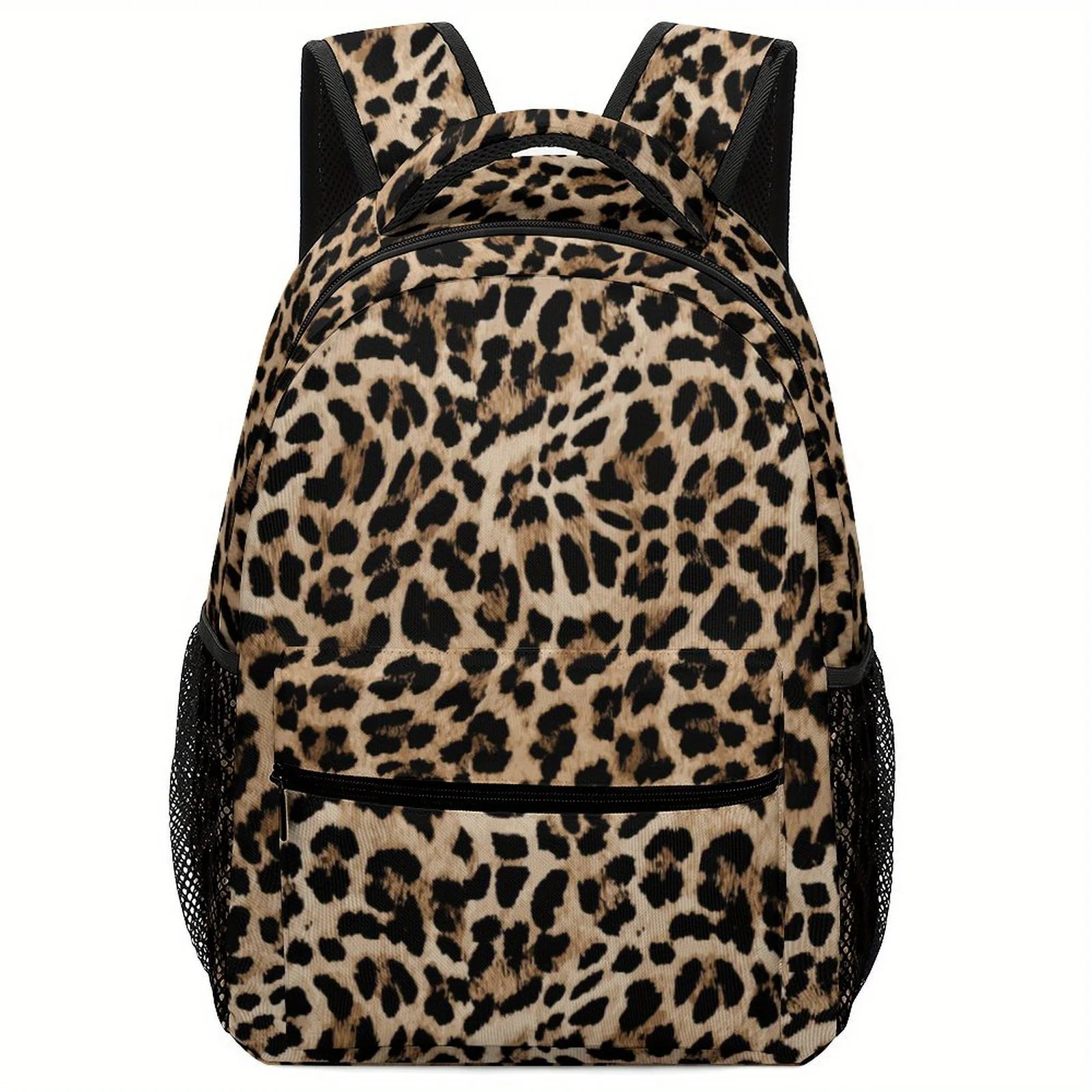 Leopard Print Backpack Durable Lightweight Leopard Print Backpack with Adjustable Straps Zipper Closure Large Capacity