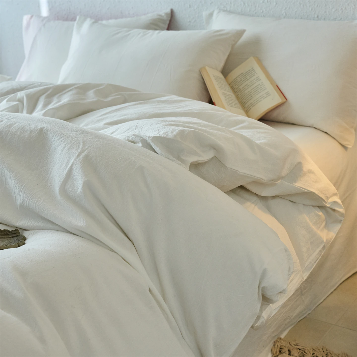 100% Cotton Duvet Cover Yarn-dyed Washed Cotton Quilt Cover Luxury Ultra Soft Wrinkle Resistant Bedding Comforter Cover