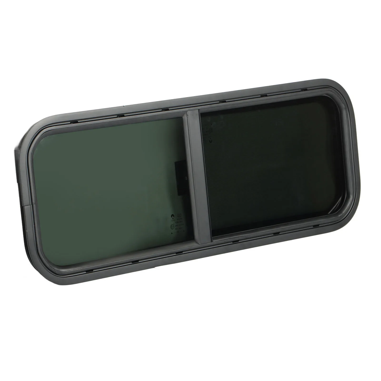 900x300mm 丸角 RV スライド式窓 ブラック強化ガラス シェード窓 虫除け付き キャンピングカー RV トレーラー用