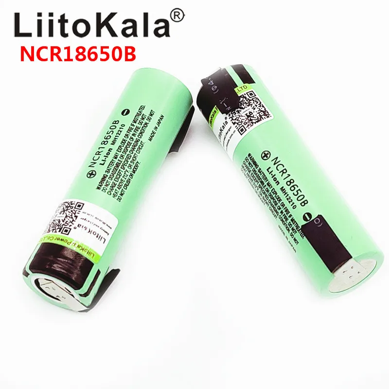 Hot Liitokala new original NCR18650B 3.7V 18650 3400mAh 18650 rechargeable lithium battery + DIY nickel piece